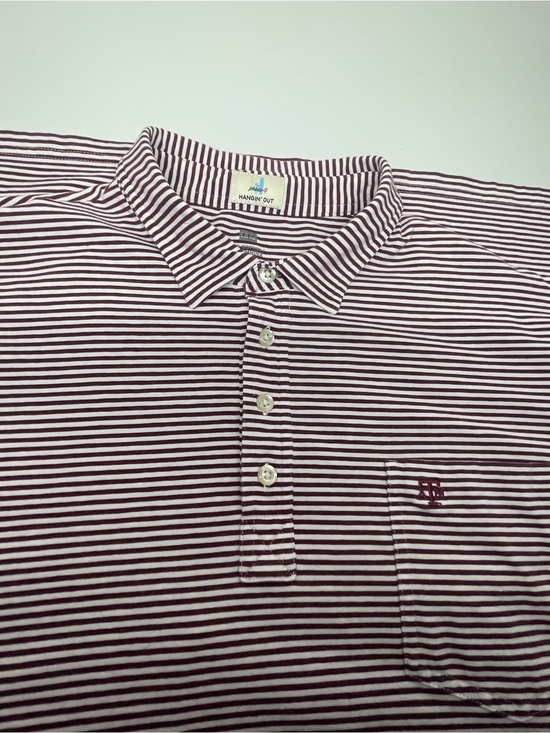 johnnie-O Other - johnnie-O Hangin' Out Texas A&M Aggies Striped Golf Polo Shirt  Men's XXL